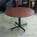 Mahogany 41" Round Meeting Table with Black Metal Base